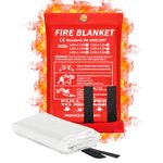 2024 Emergency Fire Blanket, Fire Extinguisher Blanket, Fire Suppression Blanket, Flame Retardant Blanket Fire Safety Blanket for Home, Kitchen, School, Grill, Car, Office, Warehouse(40” x 40”)