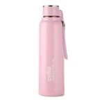 Cello Puro Steel-X Benz 900 PU Insulated Water Bottle 900 ml, Pink | BPA Free, Leakproof, ISI Certified |Hot & Cold Bottle for Gym, Office, College, Travel, Camping, Indoor & Outdoor Sports & Yoga