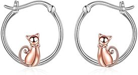 YFN Cat Hoop Earrings Sterling Silv