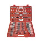 WAKUKA 110 Piece Tap and Die Set（SAE&METRIC）Threading Tool Set With Storage Case | Metric Tap and Die Set | Rethreading Kit | Tap Set | Tap and Die Kit