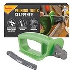 Smith’s 50601 Pruning Tools Sharpener - Hedge & Pruning Shears - Loppers & Gardening Tools - Large Handle w/Finger Guard - Handheld Manual - Replaceable Carbide Blades - Wire-Bristled Cleaning Brush