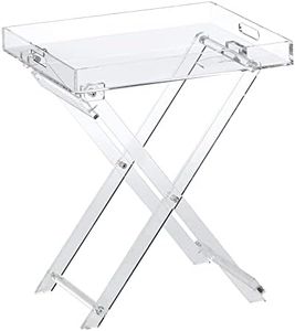 Acrylic Folding Tray Table - Modern Chic Accent Desk - Kitchen and Bar Serving Table - Elegant Clear Design - by Designstyles