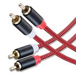 RCA Cable 5M,2Rca Male to 2-Rca Male Audio Stereo Subwoofer Cable [Hi-Fi Sound] Nylon-Braided Auxiliary Cord for Home Theater,Hi-Fi Systems,and more(15Ft/5M)