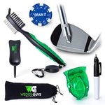 Wedge Guys Light Golf Bag Accessories Kit | Tour Towel | Cleaning Brush | Nu Groove Sharpener | Golf Ball Marker | Divot Repair Tool - Golf Club Cleaning Kit & Golf Accessories Kit