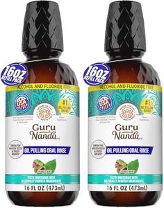 GuruNanda CocoMint Oil Pulling Mouthwash for Complete Oral Hygiene, 7 Essential Oils & Vitamins for Happy Teeth & Gums & Fresh Breath, Alcohol-Free, 16 oz (Pack of 2)