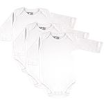 Luvable Friends Unisex Baby 3-Pack L/S Bodysuits - white, 0 - 3 months