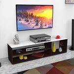 NorthWood Arthur (Engineered Wood) Floor Standing TV Unit/Led TV Stand/TV Cabinet with Shelves/Display Cabinet/Decor Shelf - (Fits Upto 55" TV) (Wenge-White) D.I.Y.