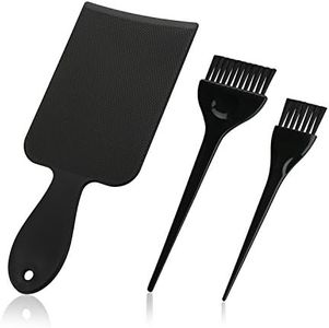 Segbeauty Highlighting Paddle with 2 Hair Dye Tint Brush, Black Hair Colour Board for Balayage Highlights, Professional Tinting Brush Hair Styling Set for Hairdresser