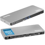 Plugable USB C Docking Station 5 Monitors, 140W DisplayLink Dock Connects up to Five 4K Displays for MacBook Windows Thunderbolt 4 Laptops, 2x HDMI, 3x USBC 2.5Gbps Ethernet, Driver Required UD-7400PD