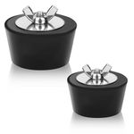 2pcs Winter Pool Plugs 1.5in & 2in, Winterizing Pool Stopper Pool Skimmer Plug with Stainless Steel Bolt Cold Resistant Rubber Pool Drain Pipe Plug Return Plug Compatible with Intex Pool