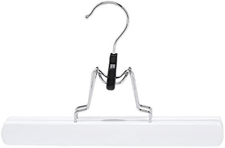 Amazon Basics Lot de 10 cintres en bois pour pantalons, blanc, 24.99 x 2.21 x 16.51 cm