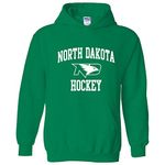 AH1092 - North Dakota Fighting Hawks Arch Logo Hockey Hoodie - Small - Irish Green