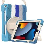 ProCase Shockproof Case for iPad 10.2", iPad 9, iPad 8, iPad 7, A2602 A2603 A2604 A2605 A2270 A2428 A2429 A2430 A2197 A2198 A2200, Reinforced Protective Case with Shoulder Strap Blue 2