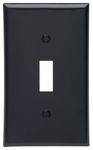 Leviton 80701-E 015-80701-00E Toggle Device Switch Wallplate 1 Gang 1-Pack Black