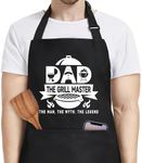 Adjustable Kitchen Apron Funny Apron with 2 Pockets, Cooking Chef Apron for Women Men, Dad, Husband Gardening Baking Aprons, Chef Grill BBQ Aprons Creative Gifts, Black