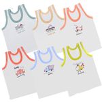 REVOLTEK Printed Vest Baniyan Regular Fit Cotton Inner Wear For Baby Summer Wear Sleeveless Undershirts For Kids Sando Ganji Tank-Tops Toddler Girls/Boys Pack Of 6 (White, 0-3 Months)