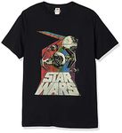 STAR WARS Young Men's Retro Wars T-Shirt, Black, Large