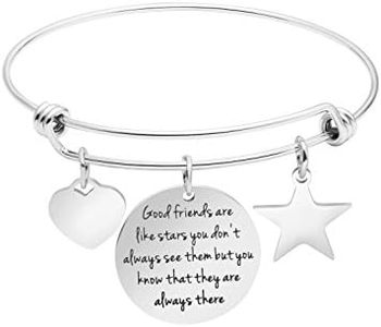 Awegift Long Distance Bracelet Good Friend Gifts Stainless Steel Bangle Women Jewelry Gift Friendship