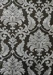 AMINAH DECO Thick Black Silver Damask Wallpaper Embossed Decorative WallCovering Vinyl Waterproof Wall Paper 20.8in x 393.70 in