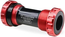 DJC Bike Ceramic Bearing Bottom Bracket 68 73mm English Threaded BB 24mm Spindle, Fit MTB Road Bike Hollow Deore XT SLX R7000 R8000 4700 5800 6800 IXF Prowheel(Ceramic 24-24mm red)