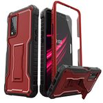 ExoGuard for T-Mobile REVVL V Plus 5G Case, Rubber Shockproof Full-Body Cover Case Built-in Screen Protector and Kickstand Compatible with T-Mobile REVVL V Plus 5G Phone (Red)