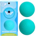 RAD Recovery Rounds Myofascial Release Balls (Set of 2) - Extra Soft Therapy Balls for Back Pain, Jaw, Forearm, & Neck - Deep Tissue Massage Balls for Feet - Pressure Point Balls, Yoga Balls