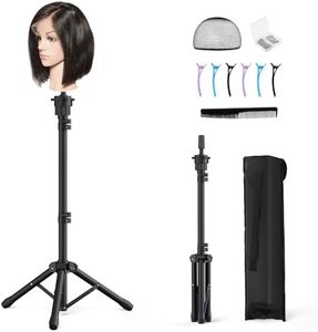Relx Wig Head Stand - Adjustable Mannequin Head Stand - Wig Stand Tripod for Cosmetology Hairdressing Training (Head Not Included)