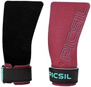 PICSIL Azor Grips, Workout Grips with Increased Magnesium Retention, Light and Resistant Unisex Hand Grips for Weightlifting and Gymnastics, Blocks Rips and Blisters, 2 Holes (Wine, G(S-M))