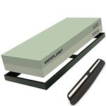 Whetstone Knife Sharpening Stone Set – Deluxe High-Density 400/1000 Dual-Grit Wet Sharpener Waterstone for Knives Complete with Angle Guide and Non-Slip Base for Chef Level Results (Green)