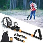 Kids Metal Detector Waterproof LCD Display Adjustable 25"-32" Shovel Metal Detector Pointer Beginning Treasure Hunters for Children 8-12 Years Old