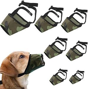 Dog Muzzle Set - Breathable & Comfortable Mussels for Dogs Adjustable Size Dog Mouth Cover Includes 7 Different Sizes Dog Mouth Guard for Small, Medium and Large Long Snout Dogs (Camouflage)