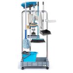 KYDIFS Broom Holder Closet Organizer Cleaning Supplies Storage Tools Cart for Garage Garden Cabinet Home (10-Racks)