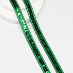 Length10 Yards，Wide 0.47 Inch Green Sequin Ribbon Trim for Sewing Dress Dance Costumes Headband (Green-12mm)