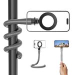 TELESIN° Magnetic Flexible Phone Mount Clamp, Portable Mag Safe Phone Holder, 1/4" Universal Screw Phone Tripod for Treadmill,Tube,Bike,Stroller for iPhone 16 15 14 13 12 Android Go pro Camera