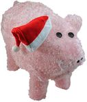 Sienna R640491D LED Lighted Pig Christmas Outdoor Decoration, Pink and Red