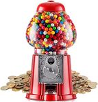 Large Gumball Machine for Kids - 15" - Heavy Duty Metal with Glass - Christmas Antique Style Bubble Gum Machine - Coin Operated Toy Bank for USA Coins - Candy Dispenser - Playo