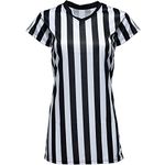 Murray Sporting Goods Women's Referee Shirt | Women's V-Neck Officials Jersey, Halloween Costume, or Waitress Uniform, Black & White, X-Small