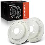 A-Premium 10.19 inch (259mm) Rear Drilled and Slotted Disc Brake Rotors Compatible with Select Mini Models - Cooper 2007-2015, 2-PC Set