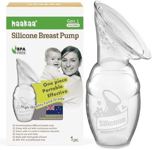 haakaa Manual Breast Pump Silicone Breastfeeding Pump Milk Saver, Soft Grade Silicone, 4oz/100ml
