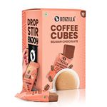 Bevzilla 10 Instant Coffee Cubes Pack with Organic Date Palm Jaggery, 5 Flavours, 100% Arabica Coffee, Vegan, Zero Refined Sugar, Real Ingredients, No Preservatives, Best Coffee (Belgian Chocolate)