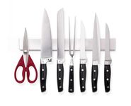 Gorilla Grip Stainless Steel Magnetic Knife Holder, Heavy Duty Magnet Strip for Knives, Wall or Refrigerator Mounted Bar, Easy Install Rack, Securely Store and Organize Kitchen Accessories, 10 inch
