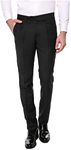 COOFANDY Men's Classic Fit Dress Pants Flat Front Straight Formal Pants Wrinkle Free Expandable Waist Suit Pants Black