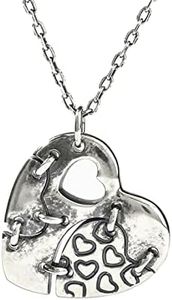 Jeulia Jack Skellington and Sally Necklace 925 Sterling Silver The nightmare before Chirstmas Heart Pendant Necklace Skull Spider Skeleton Tarantula Halloween Jewelry Romantic Jewelry Gift, Silver,