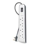 Belkin 4 Way/4 Plug 2 m Surge Protection Extension Lead Strip, White