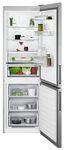 AEG 6000 Series Fridge Freezer RCB632E2MX TwinTech No Frost, Freestanding, Multiflow, 186cm, 230/101 litres, Stainless Steel with Antifingerprint & Grey