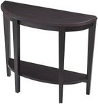 HOMES: Inside + Out Payne Modern Half Moon Accent Console Table with Storage Shelf, Decorative Entryway Furniture for Living Room, Hallway, Entrance, Small Spaces, Cappuccino