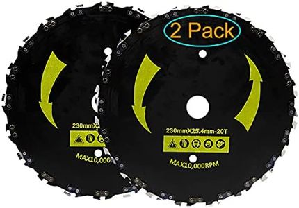 KAKO (2-Set) 9" x 20T Chainsaw Tooth Brush Blades for Cutter, Trimmer, Weed Eater