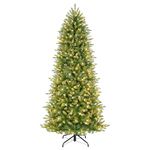 Puleo International 7.5 Foot Pre-Lit Slim Fraser Fir Artificial Christmas Tree with 500 Clear UL Listed Lights, Green