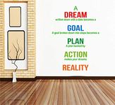 Decal O Decal Vinyl 'Dream Goal Plan Action Reality Motivational Quotes' Self Adhesive Wall Stickers(Pack of 2)