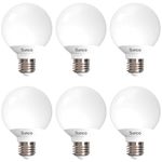 Sunco 6 Pack Vanity Globe Light Bulbs G25 LED for Indoor Bathroom Mirror Living Area, CRI92 3000K Warm White, Dimmable 450 Lumens, 6W, E26 Base, Round Frosted Classic Ambient Decorative Bulb - UL